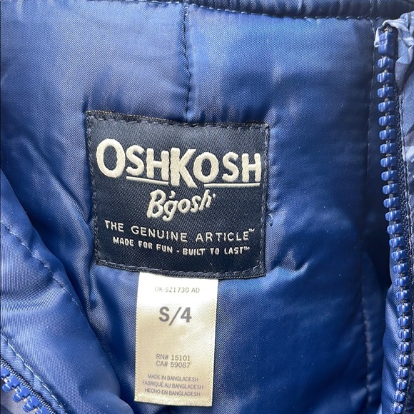 Oshkosh Bgosh Children's Blue Camouflage snow suit size 4 Brand new - Picture 2 of 11